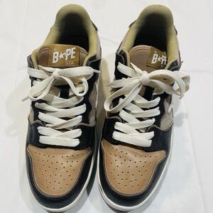 Bape STA Men's Sneakers in Black and Brown. Worn Once